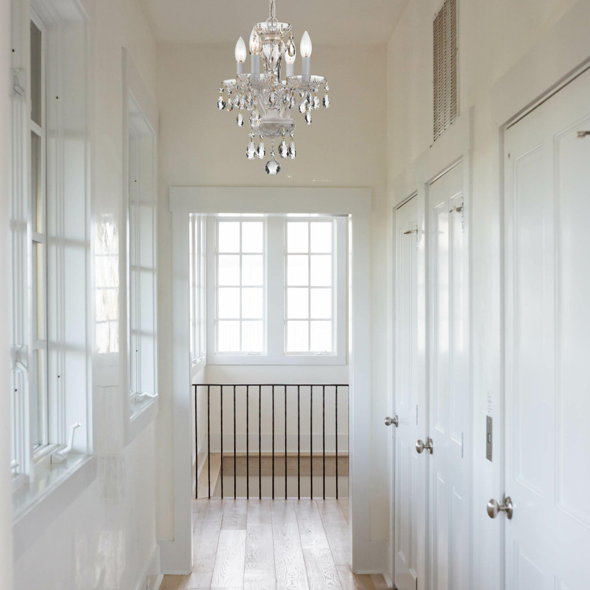 Crystorama Traditional Crystal 4 Light Spectra Crystal Wet White Mini Chandelier