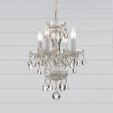 Crystorama Traditional Crystal 4 Light Spectra Crystal Wet White Mini Chandelier
