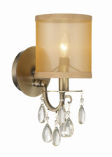 Crystorama Hampton 1 Light Antique Brass Sconce