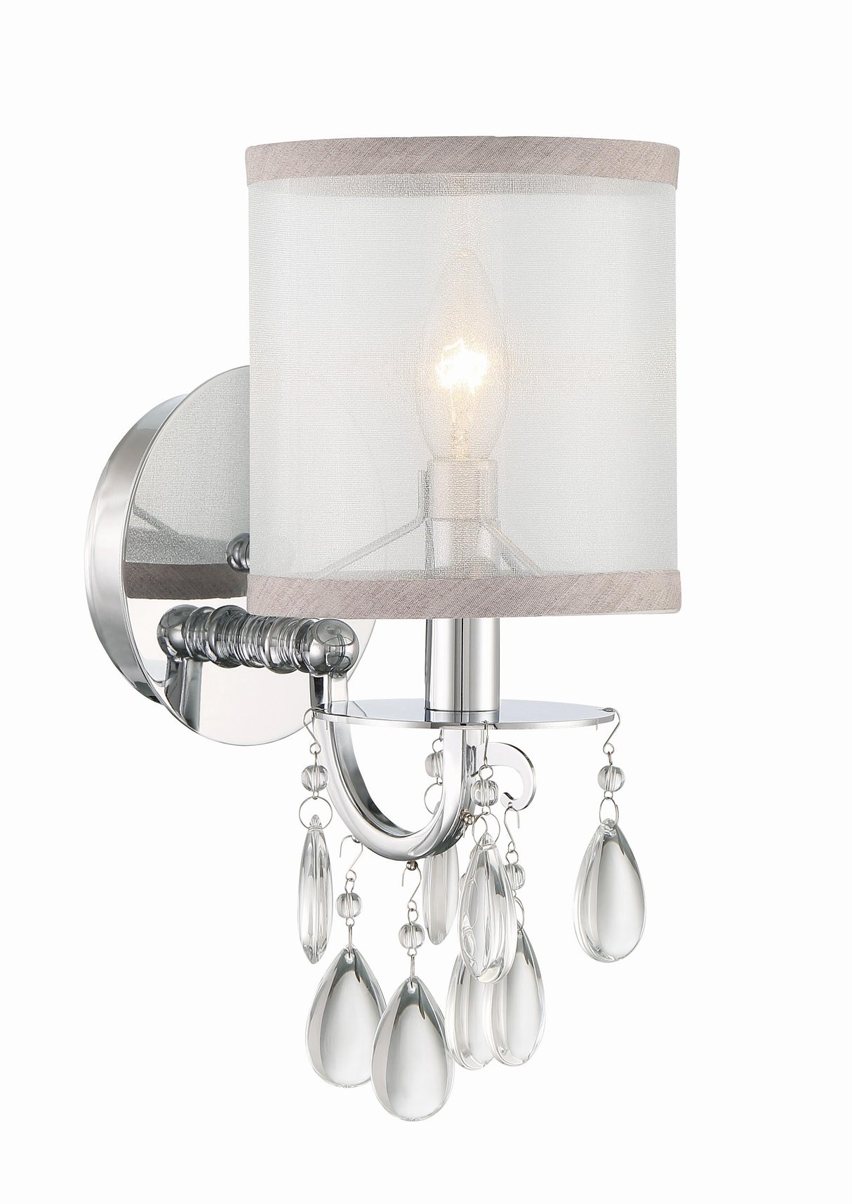 Crystorama Hampton 1 Light Polished Chrome Sconce