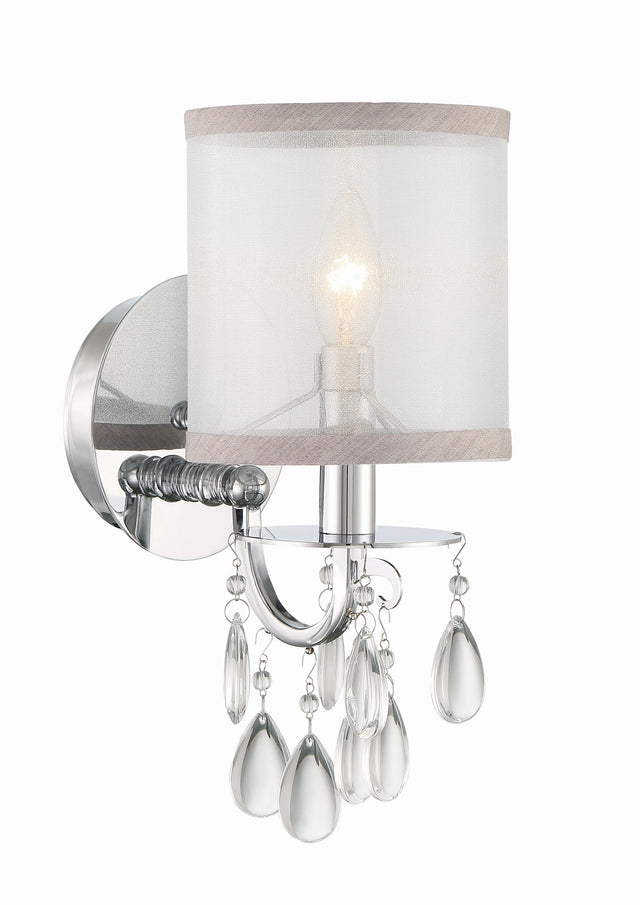 Crystorama Hampton 1 Light Polished Chrome Sconce