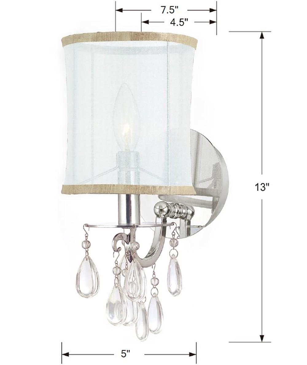 Crystorama Hampton 1 Light Polished Chrome Sconce
