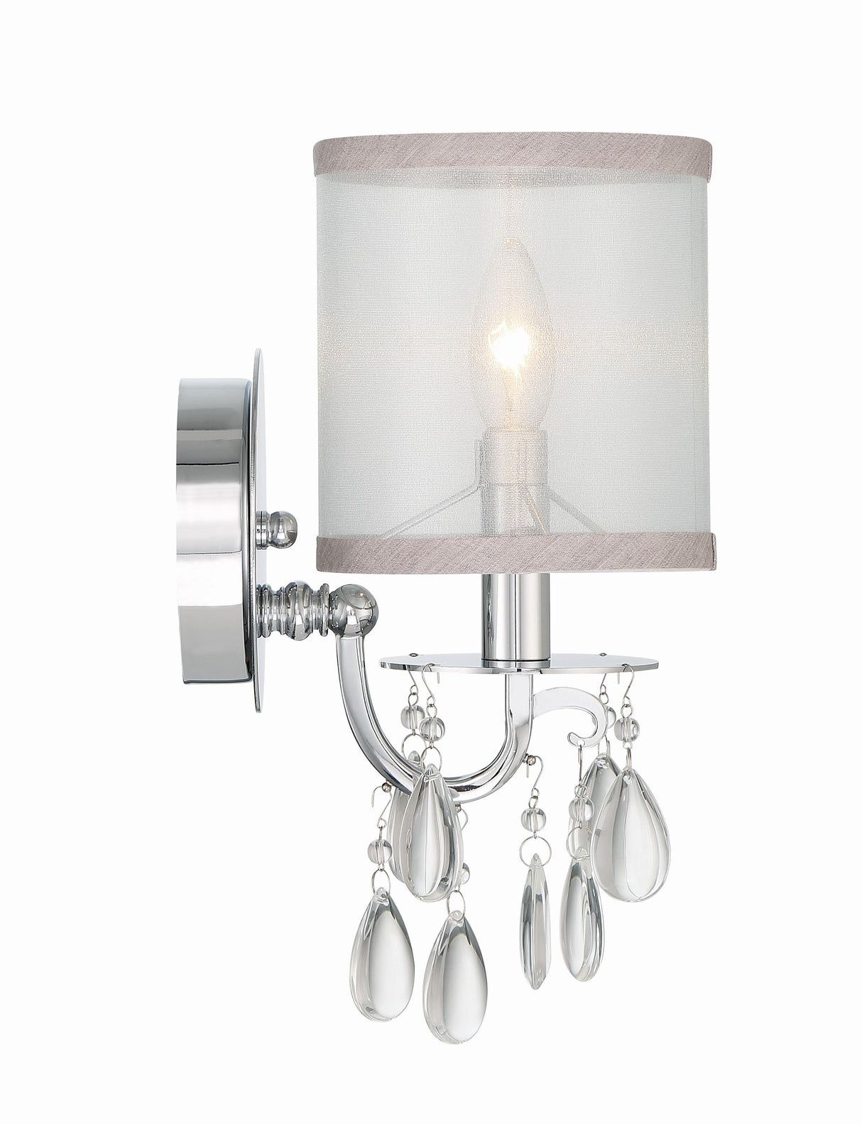 Crystorama Hampton 1 Light Polished Chrome Sconce