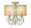 Crystorama Hampton 3 Light Antique Brass Etruscan Crystal Drum Shade Semi Flush Mount