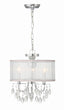 Crystorama Hampton 3 Light Polished Chrome Clear Crystal Drum Shade Mini Chandelier