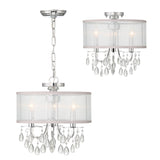 Crystorama Hampton 3 Light Polished Chrome Clear Crystal Drum Shade Mini Chandelier