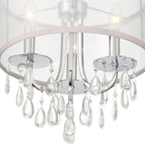 Crystorama Hampton 3 Light Polished Chrome Clear Crystal Drum Shade Mini Chandelier