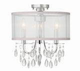 Crystorama Hampton 3 Light Polished Chrome Semi Flush Mount