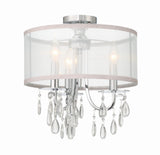 Crystorama Hampton 3 Light Polished Chrome Semi Flush Mount