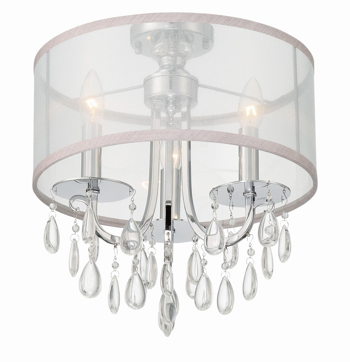 Crystorama Hampton 3 Light Polished Chrome Semi Flush Mount