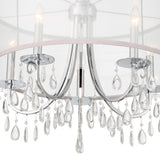 Crystorama Hampton 5 Light Drum Shade Polished Chrome Chandelier