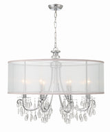 Crystorama Hampton 8 Light Drum Shade Polished Chrome Chandelier
