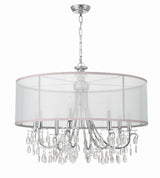 Crystorama Hampton 8 Light Drum Shade Polished Chrome Chandelier
