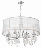 Crystorama Hampton 8 Light Drum Shade Polished Chrome Chandelier