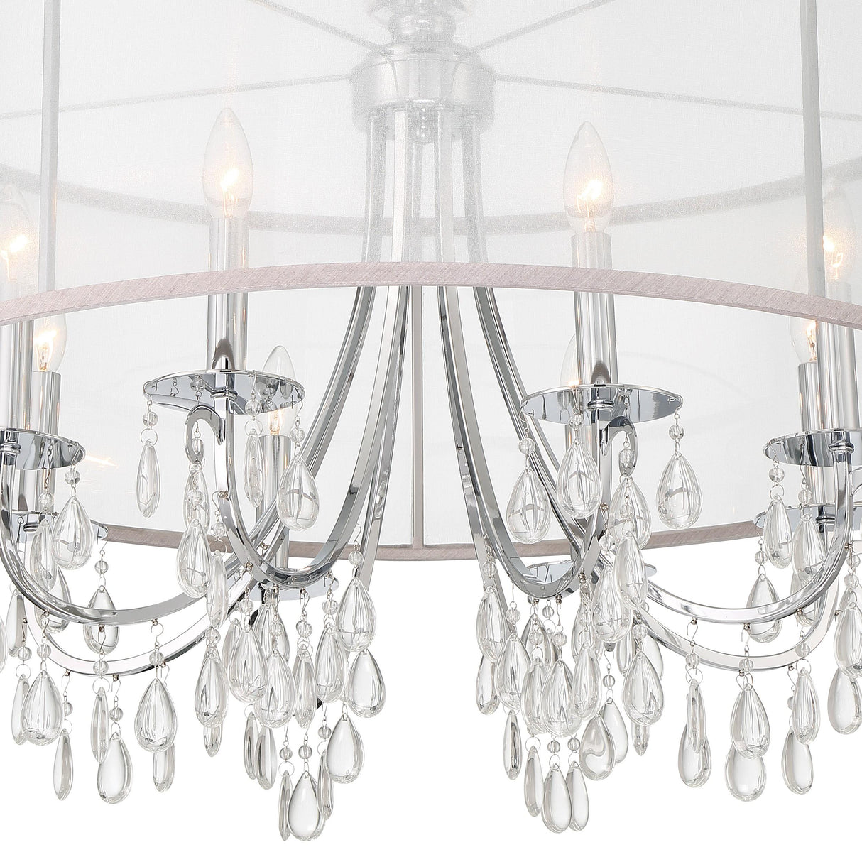 Crystorama Hampton 8 Light Drum Shade Polished Chrome Chandelier
