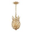 Crystorama Broche 3 Light Antique Gold Mini Pendant