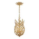Crystorama Broche 3 Light Antique Gold Mini Pendant