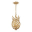 Crystorama Broche 3 Light Antique Gold Mini Pendant