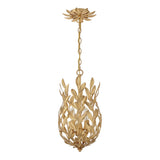 Crystorama Broche 3 Light Antique Gold Mini Pendant