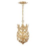 Crystorama Broche 3 Light Antique Gold Mini Pendant