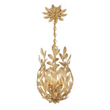 Crystorama Broche 3 Light Antique Gold Mini Pendant