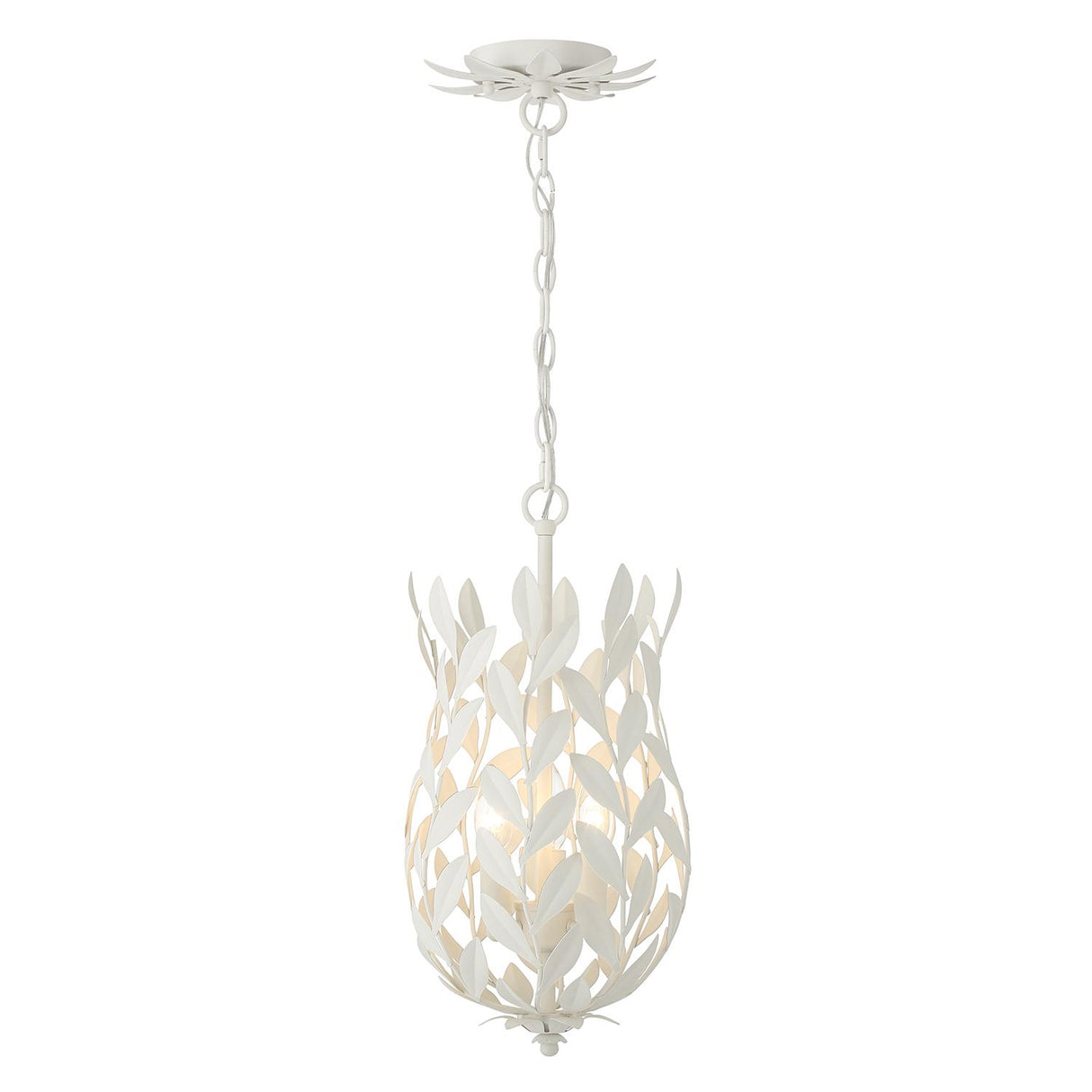 Crystorama Broche 3 Light Matte White Mini Pendant