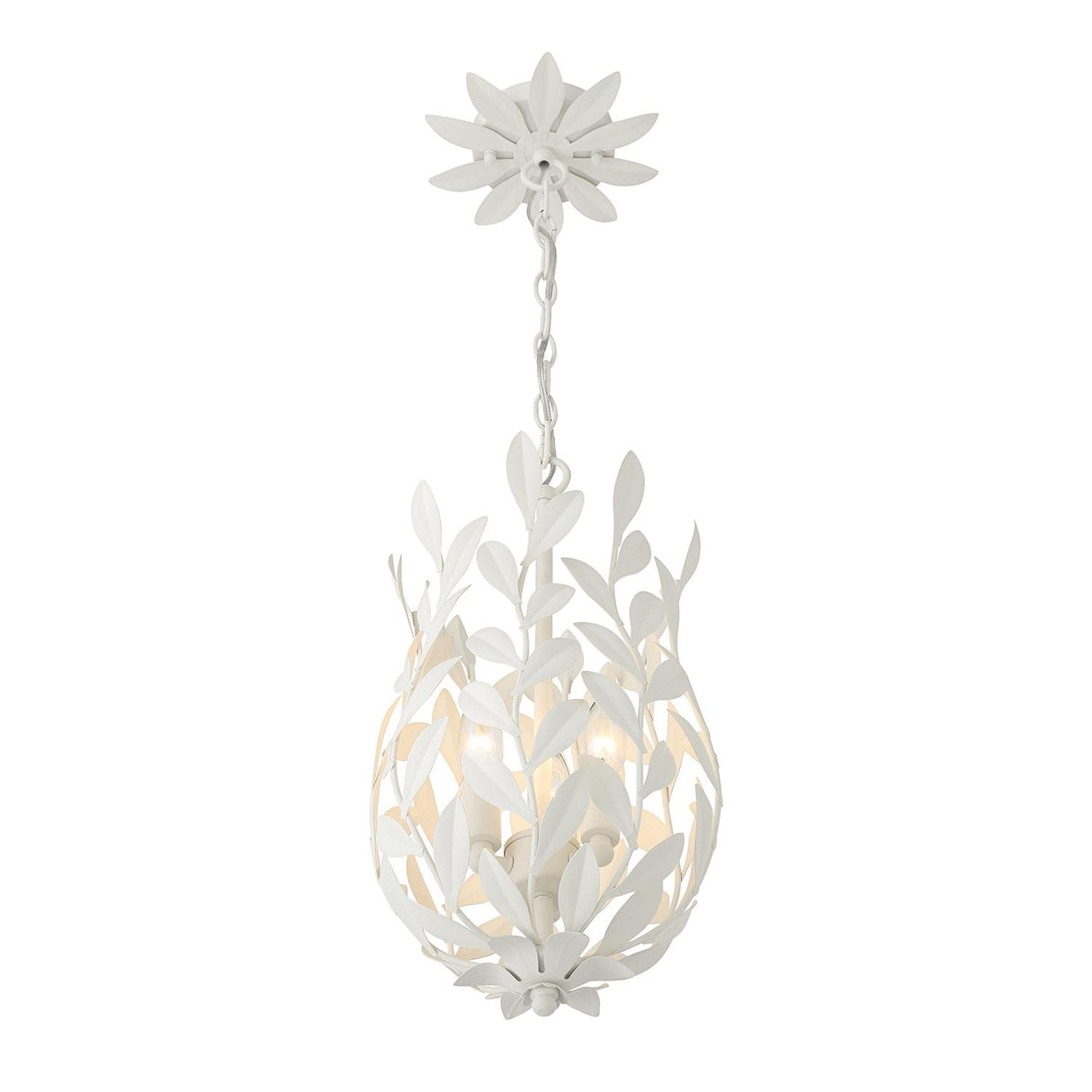 Crystorama Broche 3 Light Matte White Mini Pendant