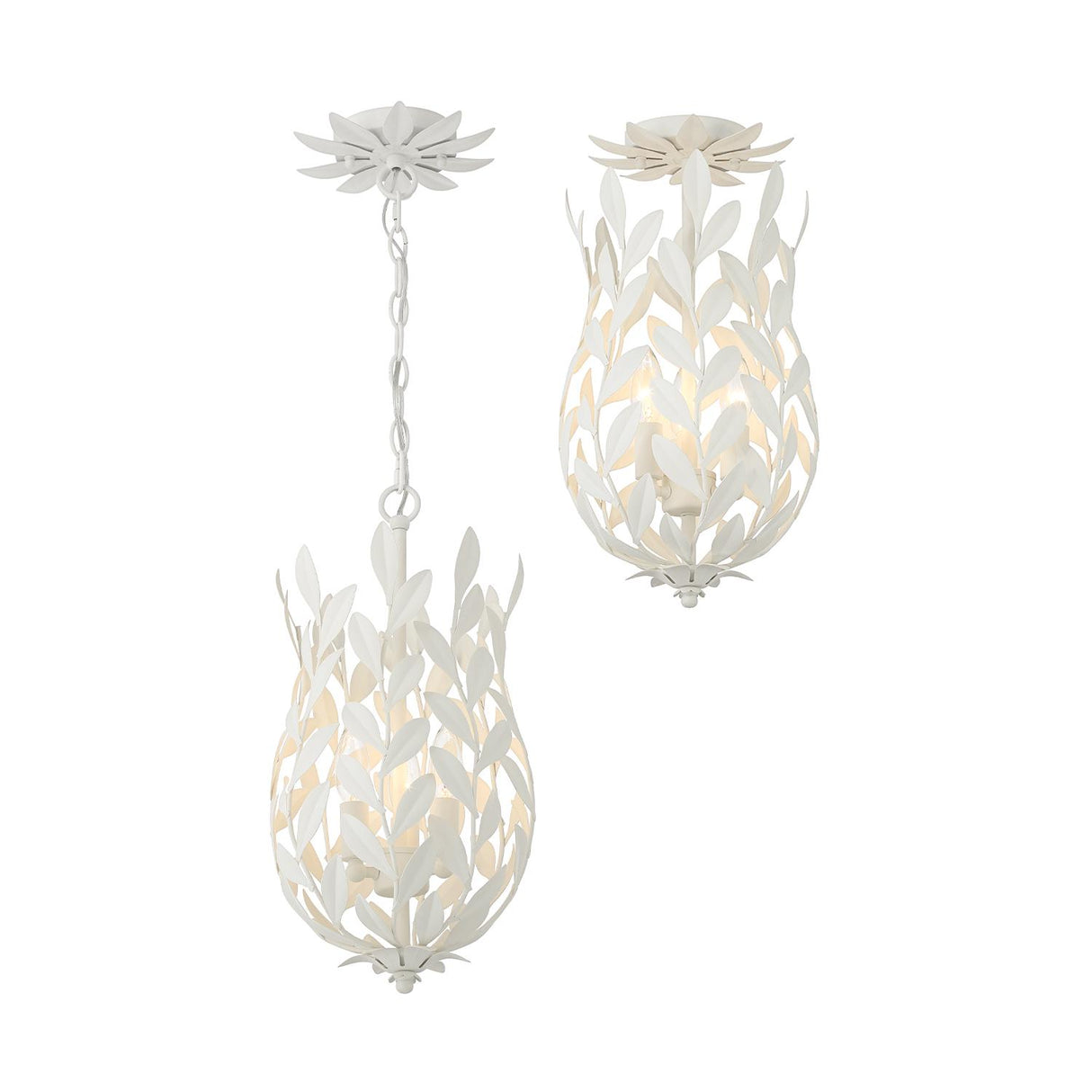 Crystorama Broche 3 Light Matte White Mini Pendant