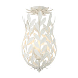 Crystorama Broche 3 Light Matte White Semi Flush Mount