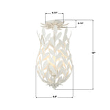 Crystorama Broche 3 Light Matte White Semi Flush Mount