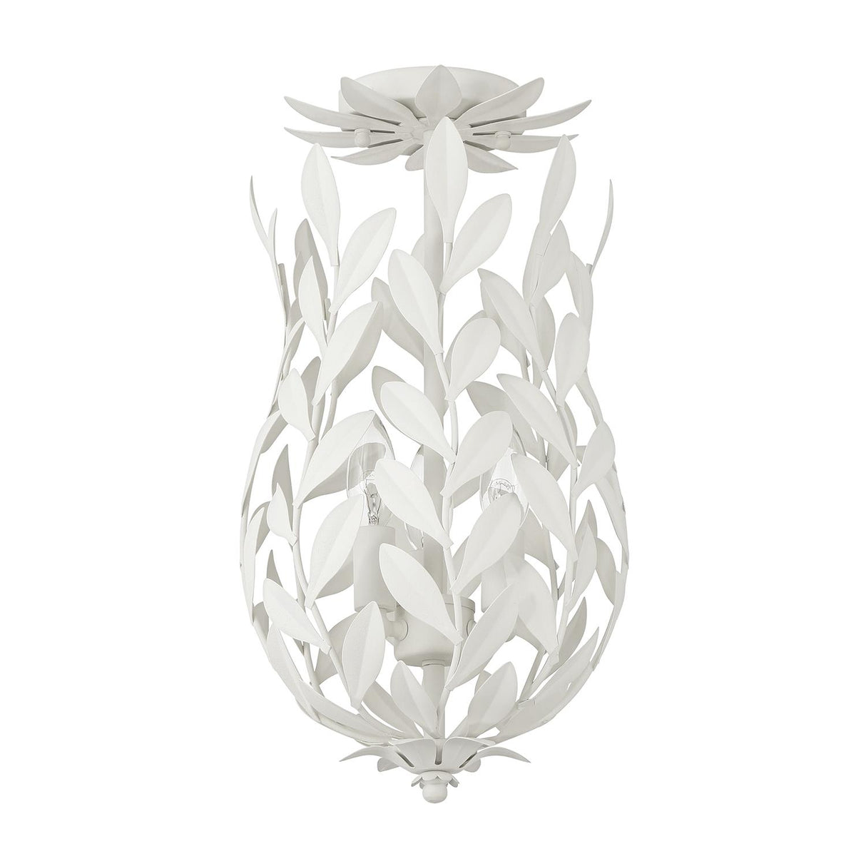 Crystorama Broche 3 Light Matte White Semi Flush Mount