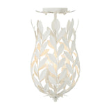 Crystorama Broche 3 Light Matte White Semi Flush Mount