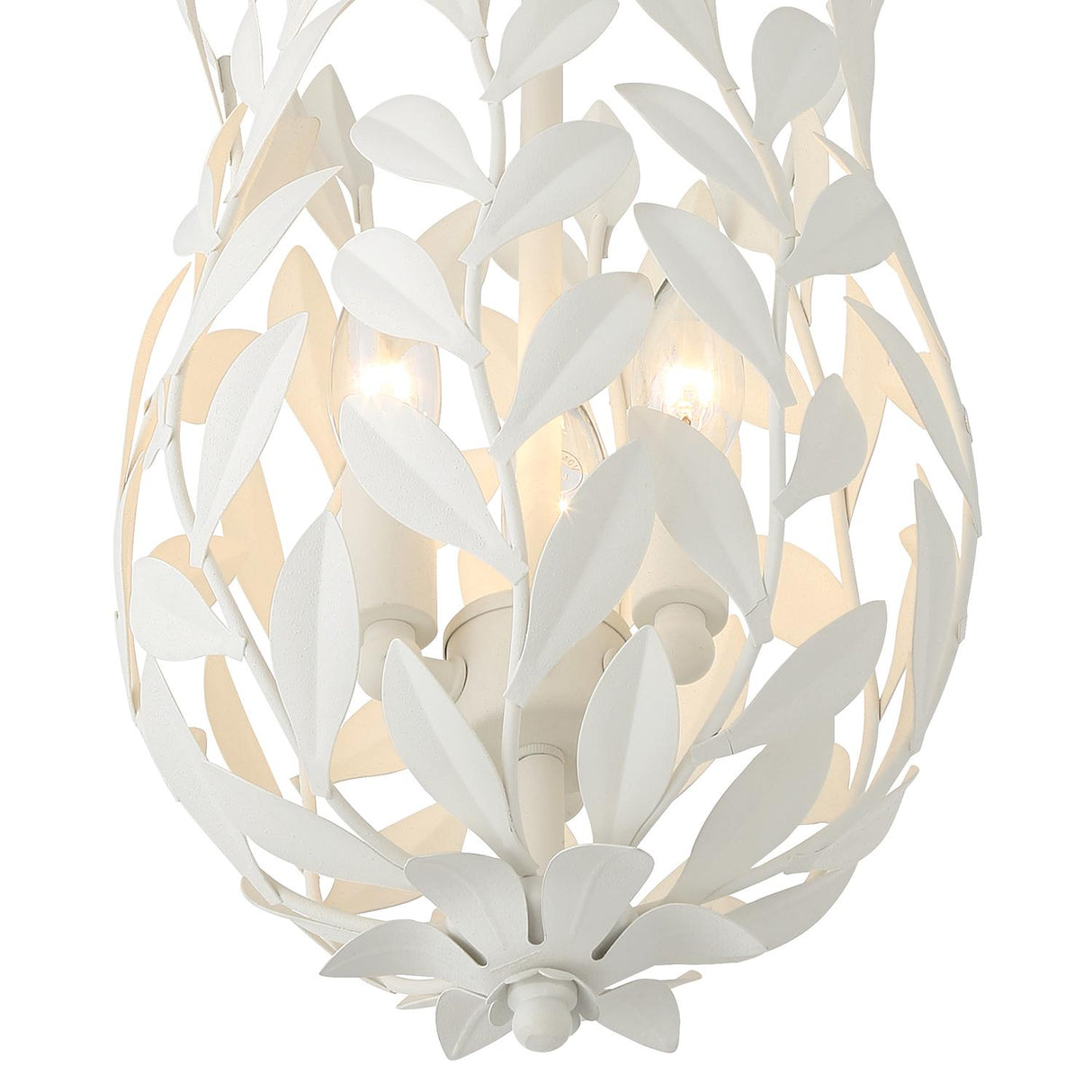 Crystorama Broche 3 Light Matte White Semi Flush Mount