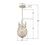 Crystorama Broche 3 Light Antique Silver Mini Pendant