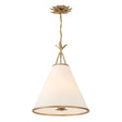Crystorama Broche 4 Light Antique Gold Pendant