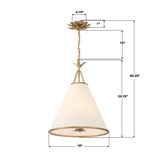 Crystorama Broche 4 Light Antique Gold Pendant