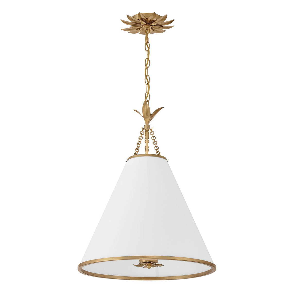 Crystorama Broche 4 Light Antique Gold Pendant