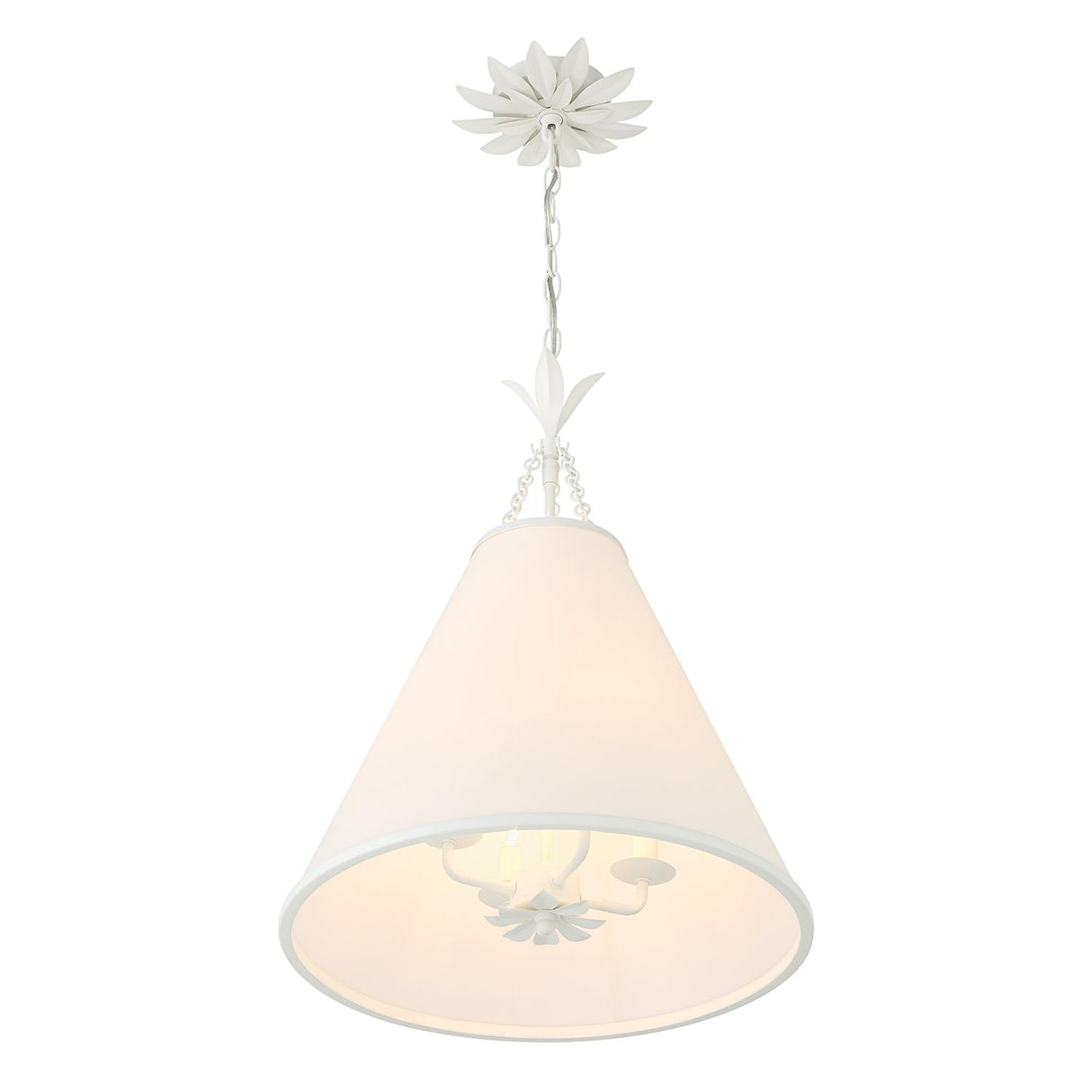 Crystorama Broche 4 Light Matte White Pendant