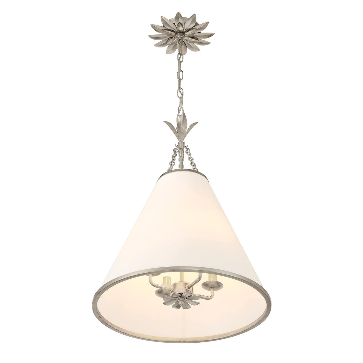 Crystorama Broche 4 Light Antique Silver Pendant