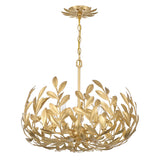 Crystorama Broche 5 Light Antique Gold Chandelier