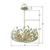 Crystorama Broche 5 Light Champagne Green Tea Chandelier