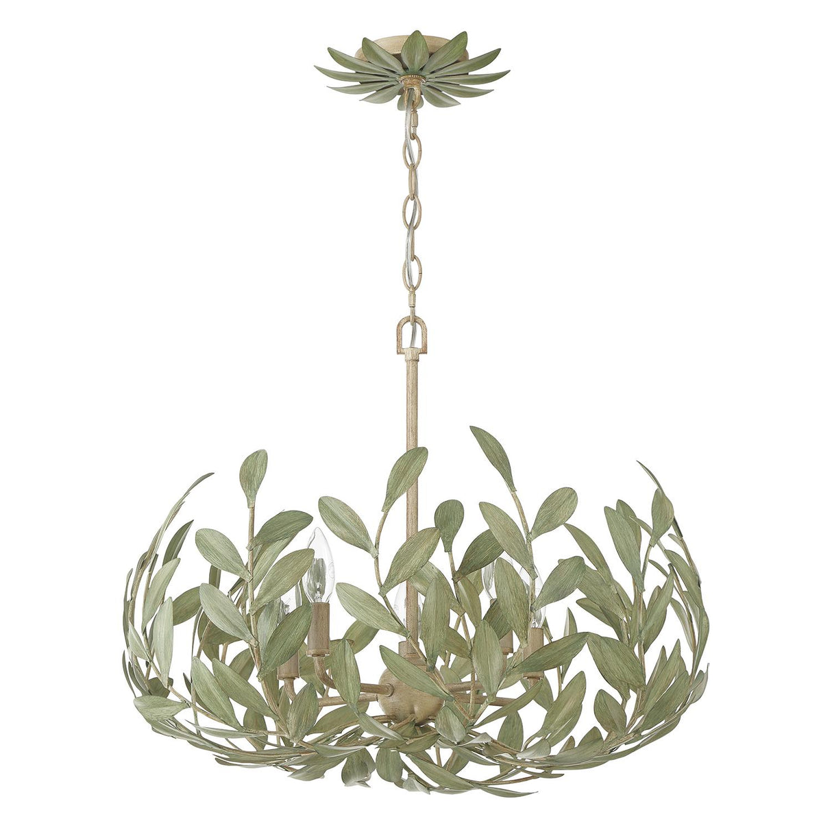 Crystorama Broche 5 Light Champagne Green Tea Chandelier