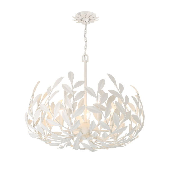 Crystorama Broche 5 Light Matte White Chandelier