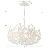 Crystorama Broche 5 Light Matte White Chandelier