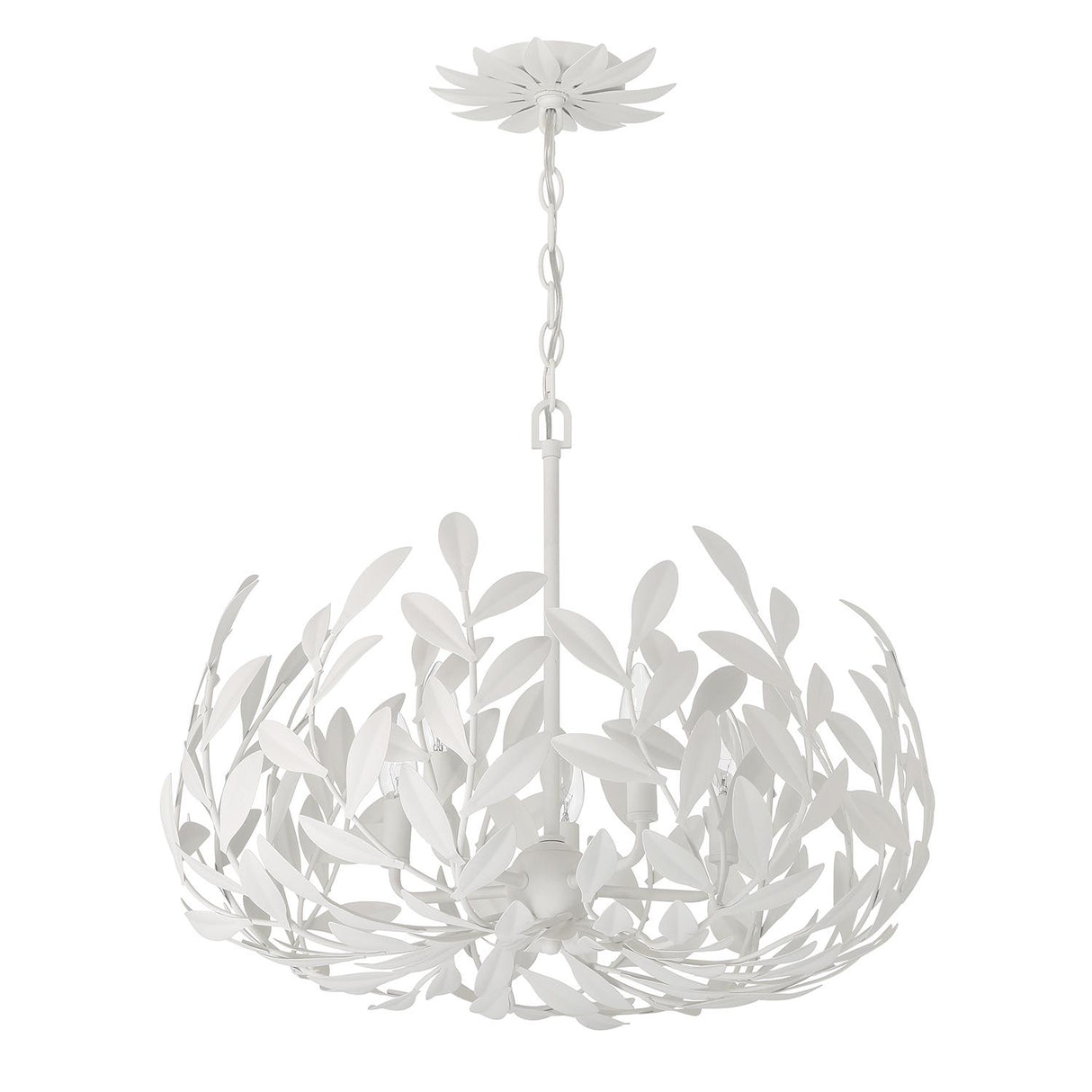Crystorama Broche 5 Light Matte White Chandelier
