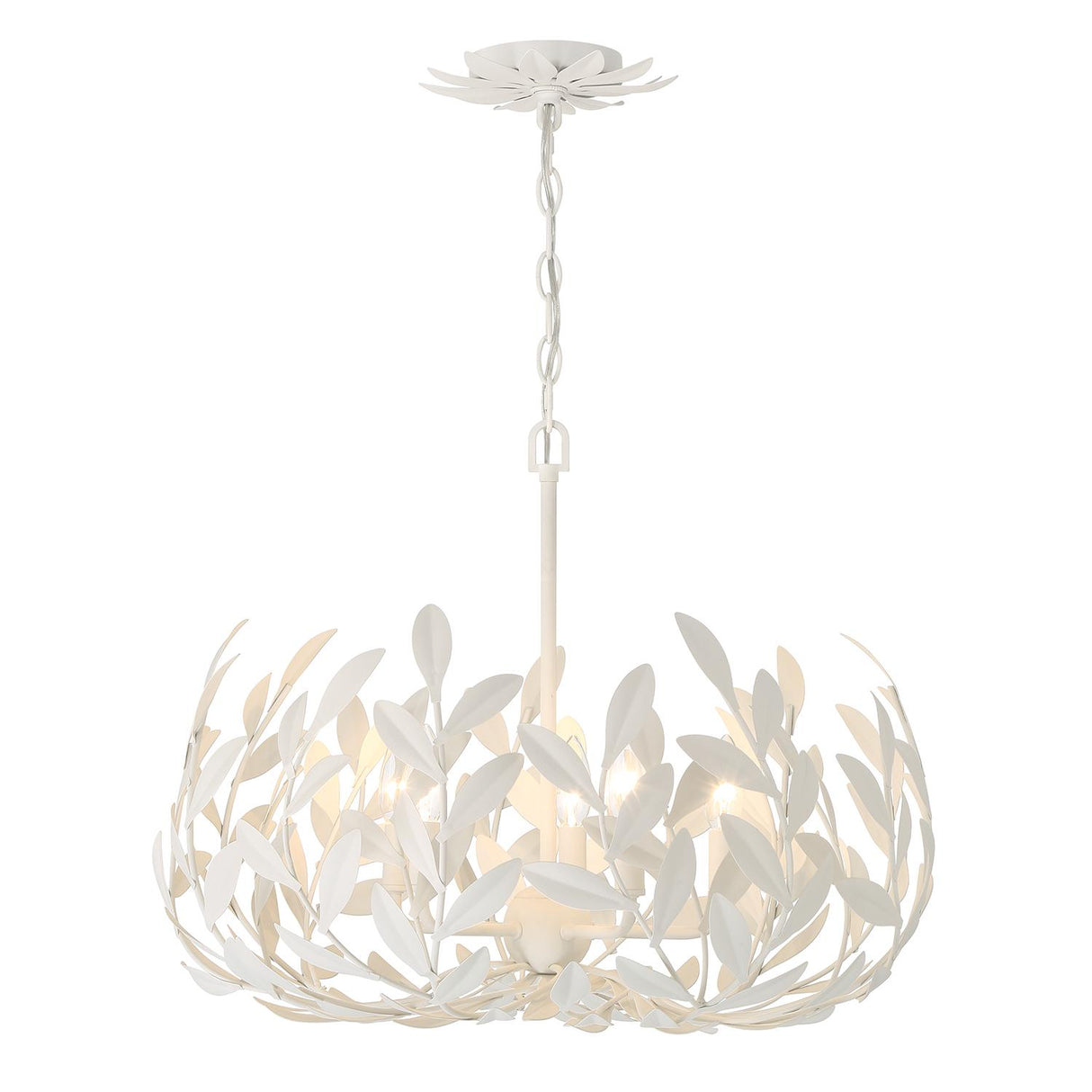 Crystorama Broche 5 Light Matte White Chandelier