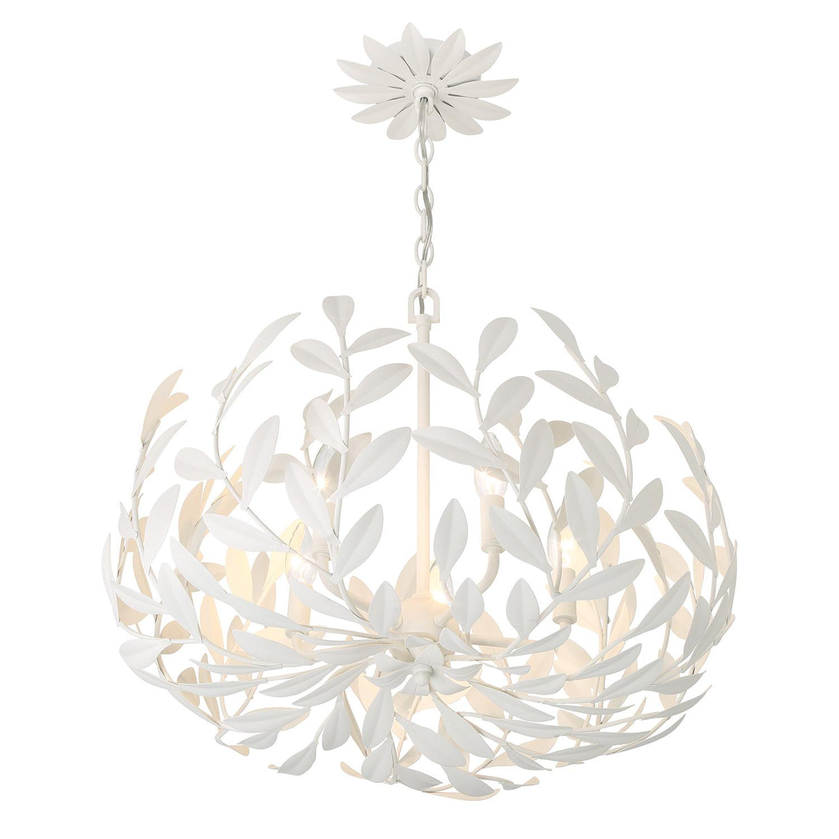 Crystorama Broche 5 Light Matte White Chandelier
