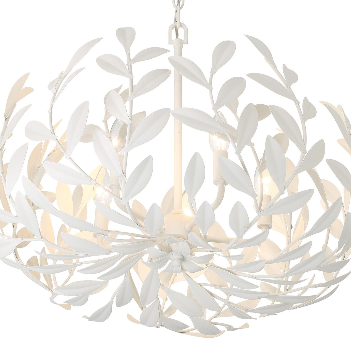 Crystorama Broche 5 Light Matte White Chandelier