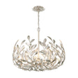 Crystorama Broche 5 Light Antique Silver Chandelier
