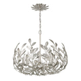 Crystorama Broche 5 Light Antique Silver Chandelier